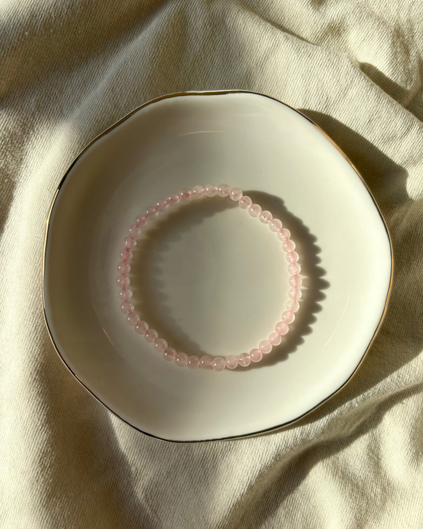 Round Rosequarz - Armband