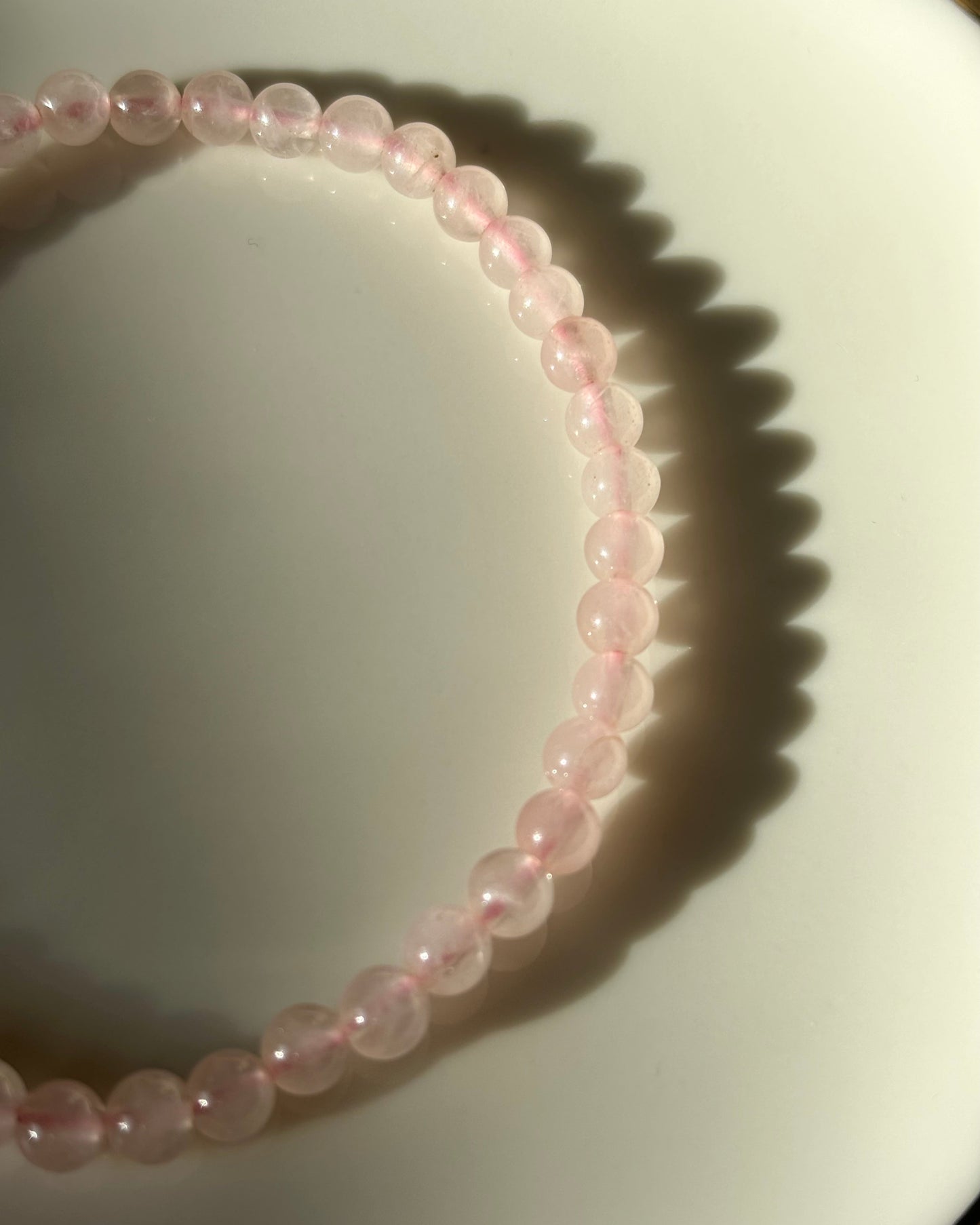 Round Rosequarz - Armband
