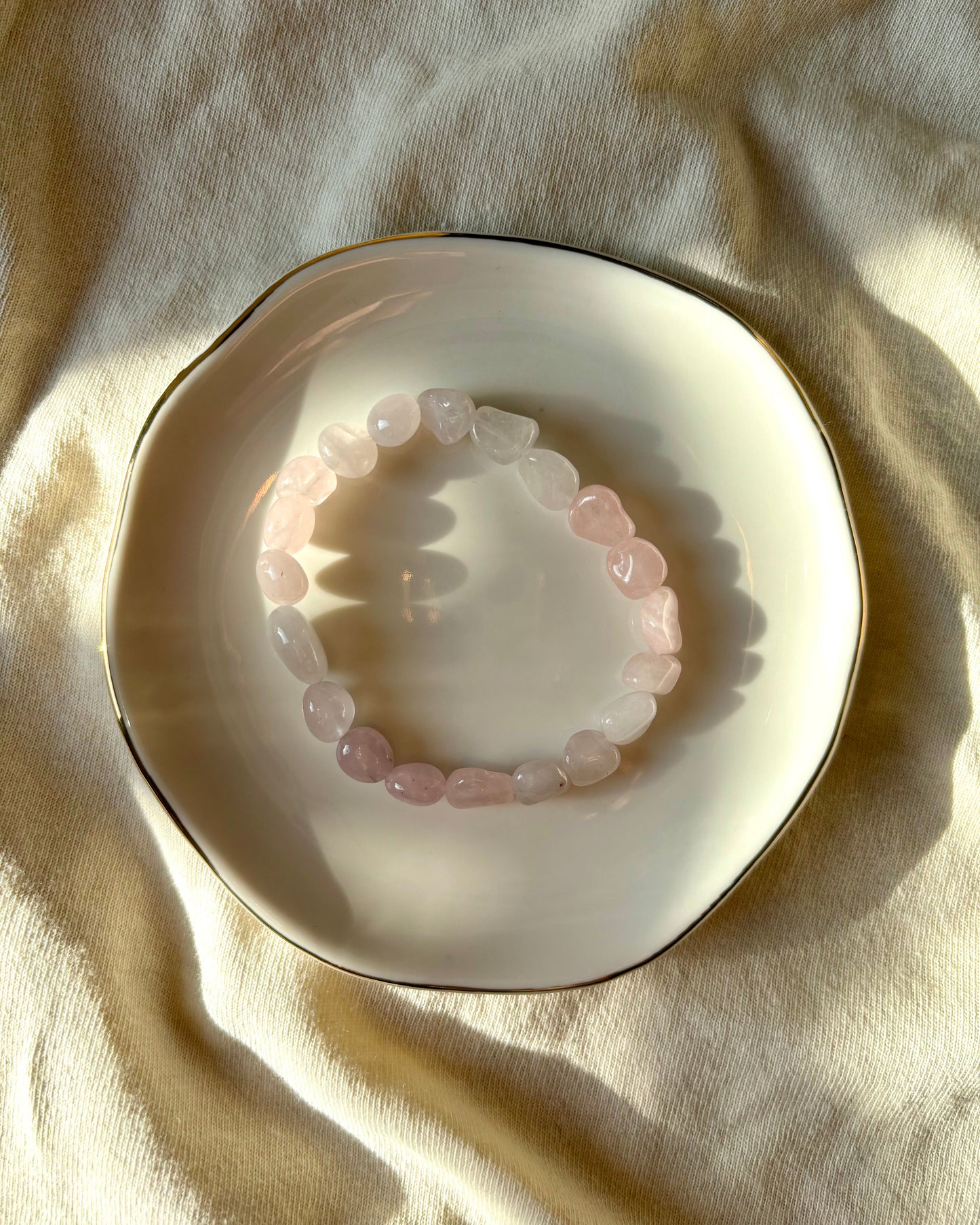 Natural Rosequarz - Armband