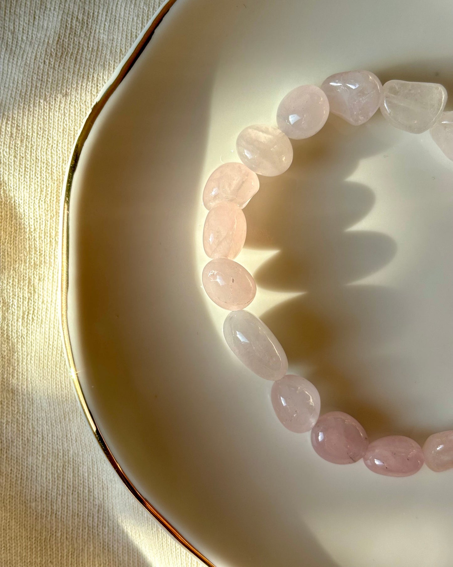 Natural Rosequarz - Armband