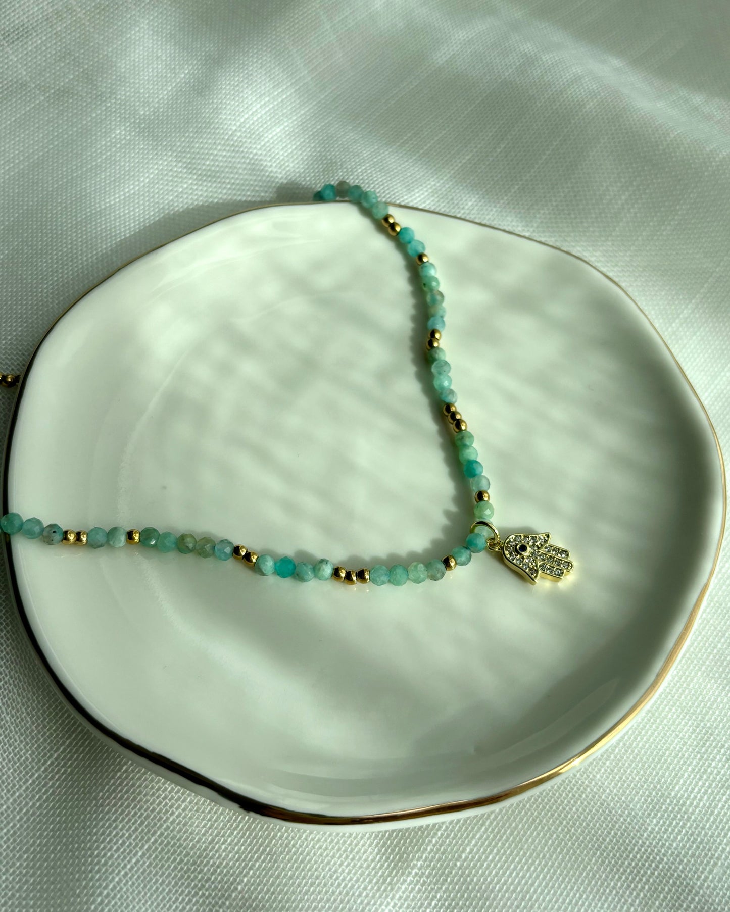 Hamsa Amazonit - Halskette