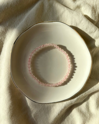 Round Rosequarz - Armband